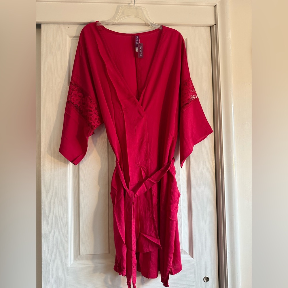 Adore Me DESIRAE Red Kimono Robe - NWT